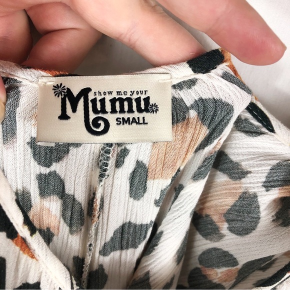 Show Me Your Mumu Leopard Print Maxi Dress | Ivory Black Brown | Size Small - Picture 6 of 8